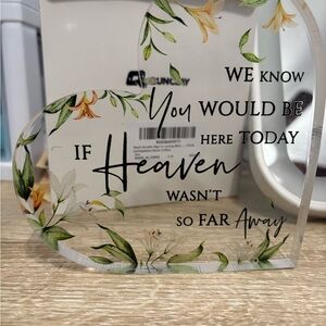 Heart-Shaped Acrylic Plaque with Floral Design